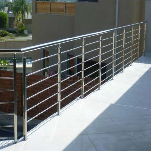 Black Rothnow Rod Bar Railing for balcony, customized size, durable steel railing with vertical rods and sleek design.