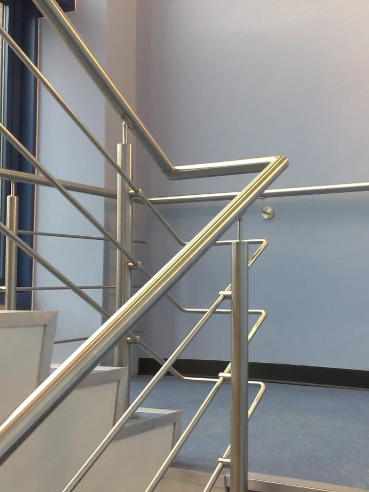 Black Rothnow® rod bar railing for staircase, customized size, durable steel safety barrier for modern indoor or outdoor use.
