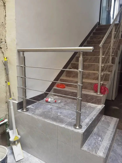 Black Rothnow Rod Bar Railing for staircase, custom size, durable metal railing with sleek design for home or commercial stairs