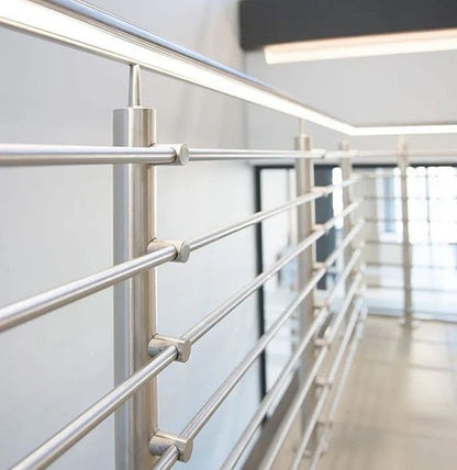 Black Rothnow® Rod Bar Railing RNRR07 for staircase, customized size, durable metal guardrail for interior and exterior use