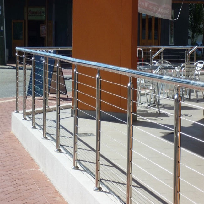 Black Rothnow rod bar staircase railing, custom-sized protective barrier for stairs, made of durable metal with sleek design.