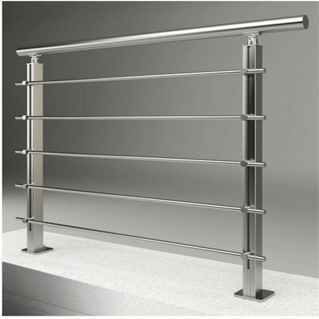 Black Rothnow® Rod Bar Railing RNRR08 for staircase, customized size, durable metal guardrail for staircase safety and design.
