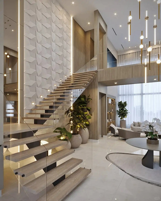 Rothnow® wood straight staircase with black finish, custom size, featuring sleek steps and modern design for interior stairs.