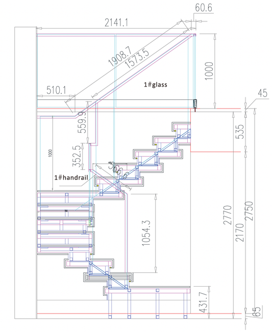 Black Rothnow straight staircase with custom size, featuring sturdy stone steps and sleek modern design for interior use.