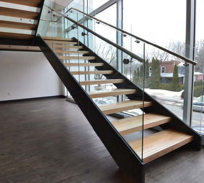Rothnow straight staircase side board in black, custom-sized staircase component for RNSS07 model, showcasing sleek design and sturdy build.