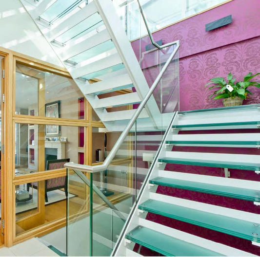 Black Rothnow Straight Staircase Side Board, part of the RNSS07 model, showcasing sleek design and sturdy construction for stairs.