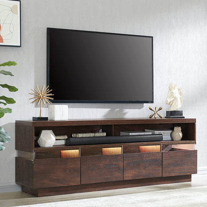 Black Rothnow TV stand RNTC01 TV cabinet with customizable size, sleek design, and sturdy construction for modern living rooms.