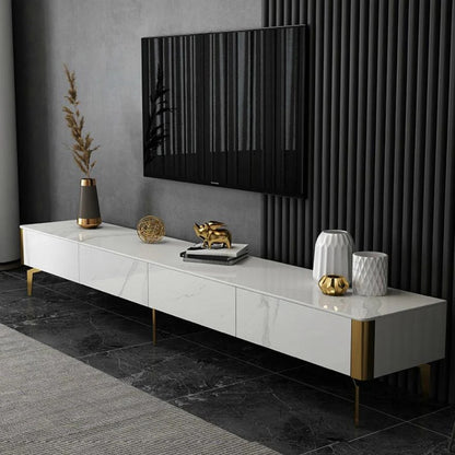 Black Rothnow TV stand RNTC02 with sleek design, customized size, and sturdy TV cabinet for modern living rooms.