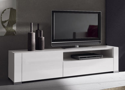 Black Rothnow TV stand RNTC02 TV cabinet with sleek design and customizable size, ideal for modern living room setups.