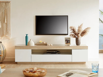 Black Rothnow TV stand RNTC03 TV cabinet with customizable size and modern design, suitable for living room or entertainment area.