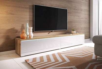Black Rothnow TV stand RNTC03 TV cabinet with a sleek, modern design, featuring a customizable size and sturdy construction.