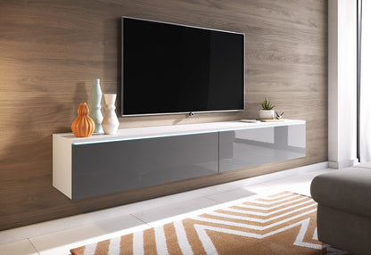 Black Rothnow TV stand RNTC04 TV cabinet with customizable size, featuring a sleek and modern design for home entertainment.