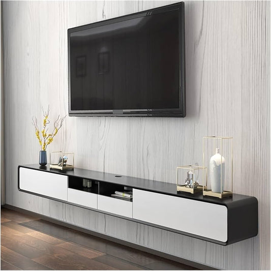 Black Rothnow TV stand RNTC04 TV cabinet with modern design, featuring customizable size and sturdy construction.