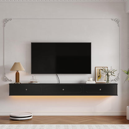 Black Rothnow TV stand RNTC04 TV cabinet with a sleek design, featuring a sturdy护栏 and ample storage space.