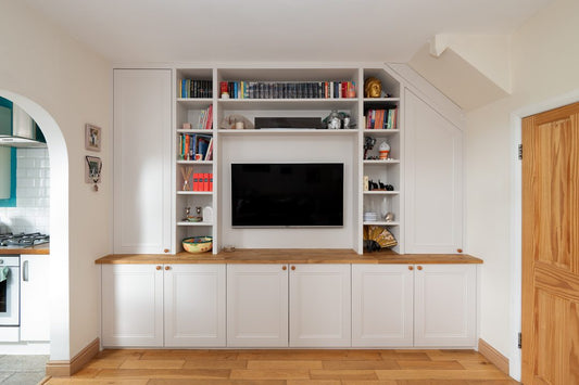 Black Rothnow TV stand RNTC05 TV cabinet with a sleek design and customizable size, ideal for modern living room setups.