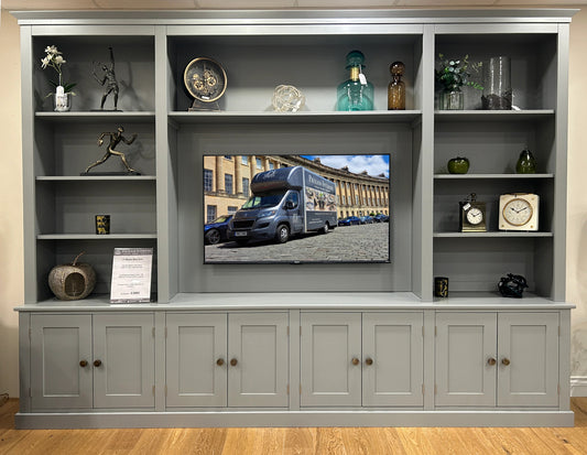 Black Rothnow TV stand RNTC06 TV cabinet with customizable size, featuring a modern design and sturdy construction.
