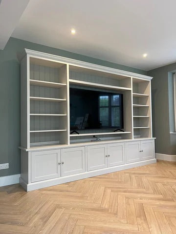 Black Rothnow® TV stand RNTC06 TV cabinet with custom size and modern design, featuring a sturdy护栏 for secure placement.