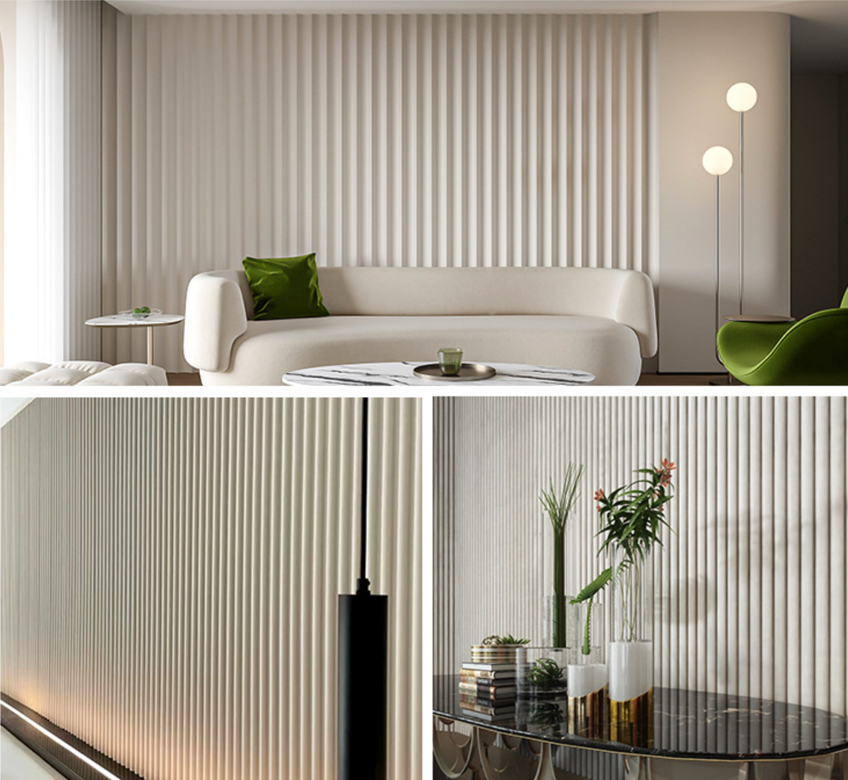 Rothnow® wall panel made of bamboo fiber board with a waved design, customized size, black color for modern interior decor.