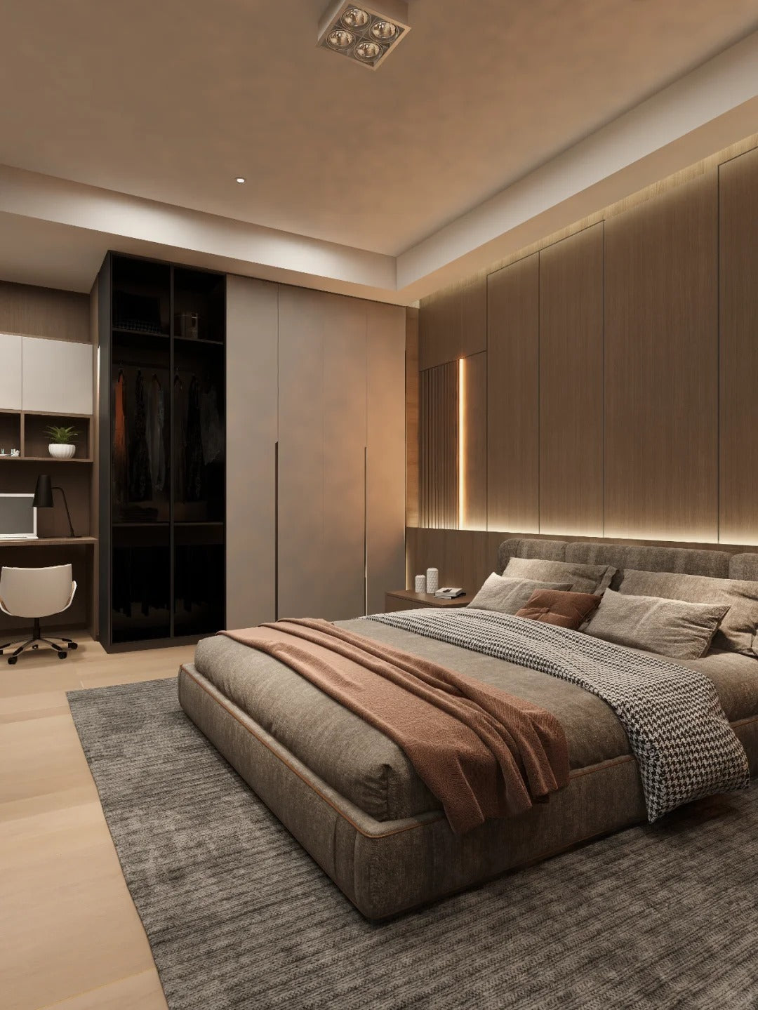 Rothnow Wall Panel RNCB01 Carbon Crystal Board from the Wood Grain Series, featuring a sleek black textured surface and natural wood grain design.