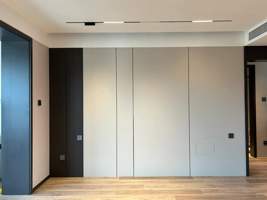 Rothnow wall panel from the Pure Color Series, black Carbon Crystal Board, custom-sized wall panel for interior design.