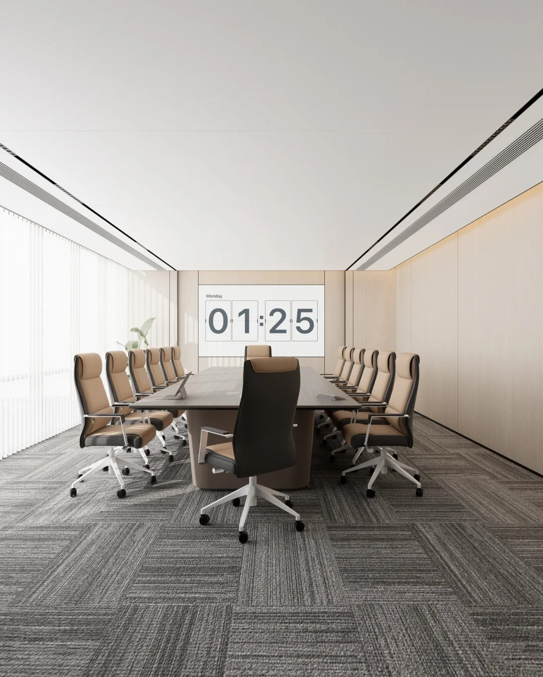 Black Rothnow® soundproof wall panel, RNSP04, customized size, decorative wall panel for acoustic insulation and modern interior design.