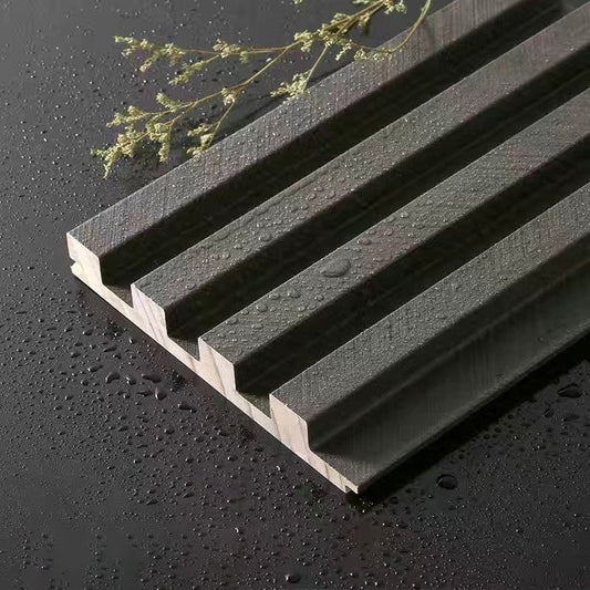 Black Rothnow® solid wood wall panel, customized size, decorative wall panel for interior design, showing textured wooden surface.