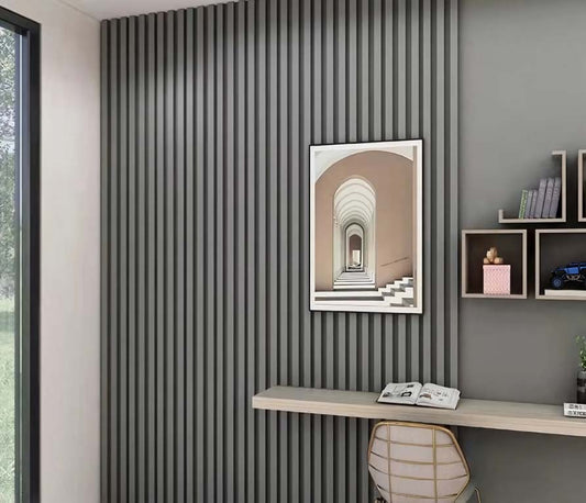 Rothnow® solid wood wall panel RNSW01 in black, showcasing a sleek, customized wall panel design for interior decor.