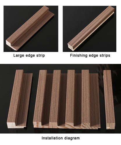 Rothnow® solid wood wall panel in black, customized size, showcasing a sleek, modern design for interior wall decoration.