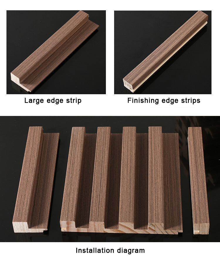 Black Rothnow® solid wood wall panel RNSW02 for interior decoration, showcasing a sleek, customized design for wall enhancement.