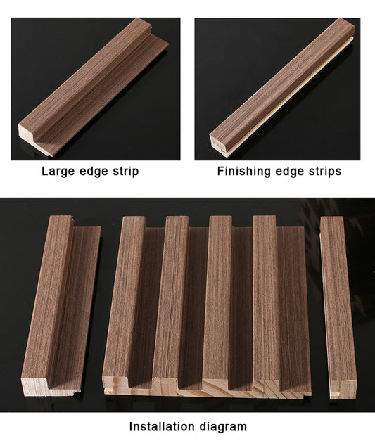 Rothnow® solid wood wall panel RNSW02 in black, showcasing a sleek, customized-size decorative wall panel for interior design