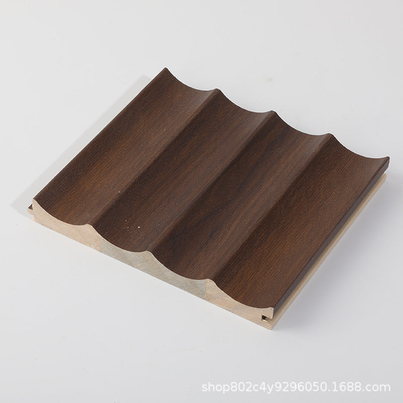 Rothnow solid wood waved wall panel in black, showcasing a customized size with smooth, flowing wave design for interior decor.