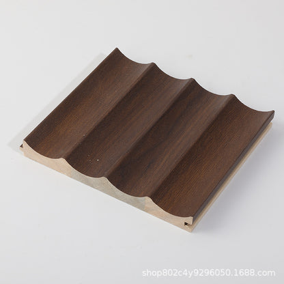 Rothnow solid wood waved wall panel in black, showcasing a customized size with smooth, flowing wave design for interior decor.