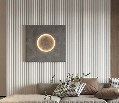 Black Rothnow® solid wood waved wall panel, custom-sized decorative wall panel for interior design.