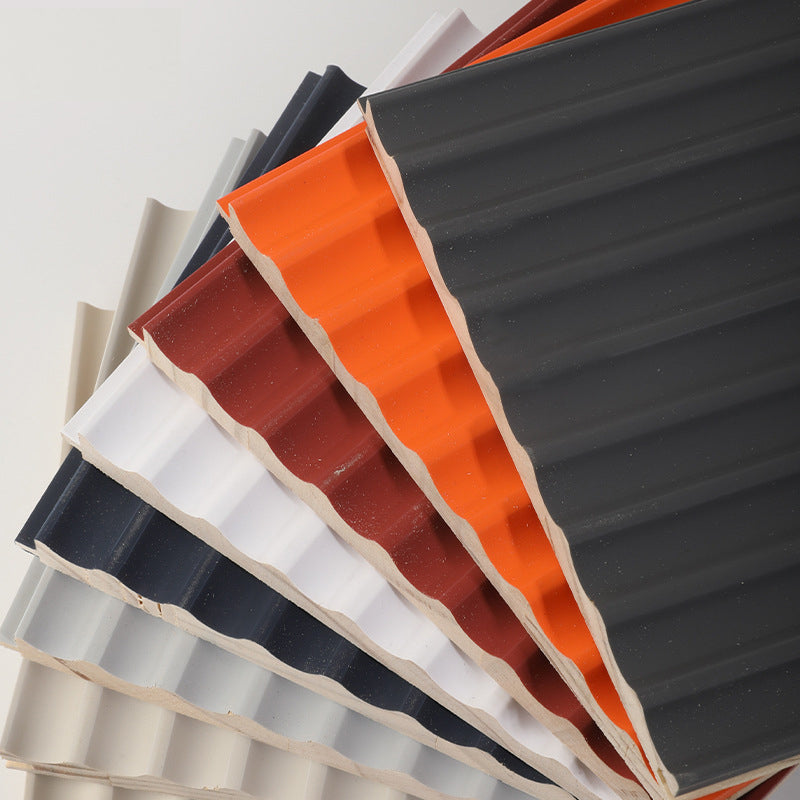 Rothnow® Wall Panel RNSW06 solid wood waved panel with black finish, showcasing a textured, decorative wall panel design.