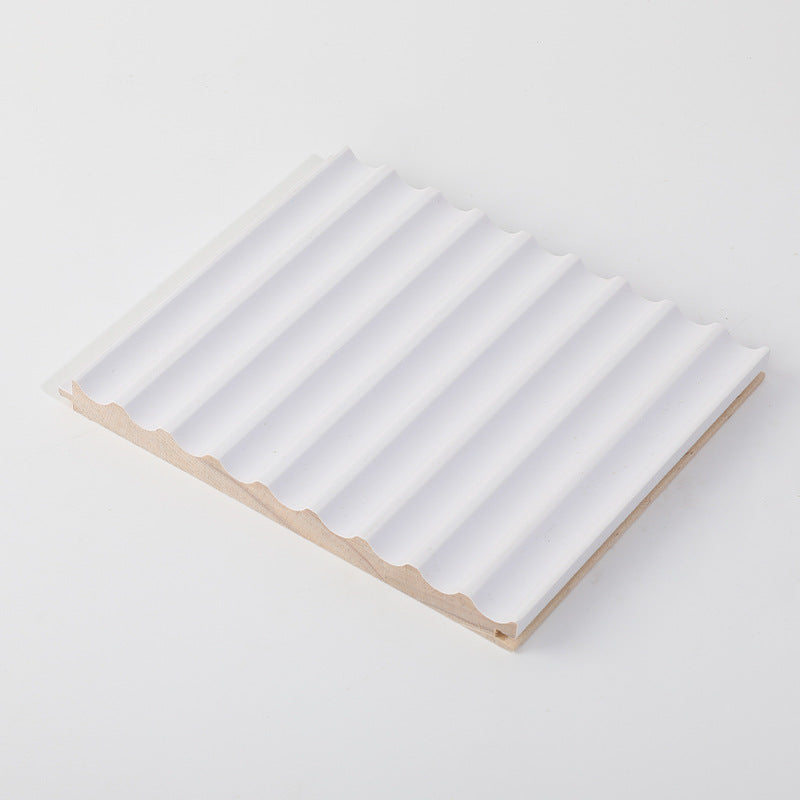 Rothnow® Wall Panel RNSW06 solid wood waved panel in black, showcasing textured curved wood design for interior decor.