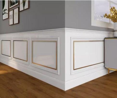Rothnow® solid wood French wall panel in black, customized size, decorative wall panel for interior wall design.