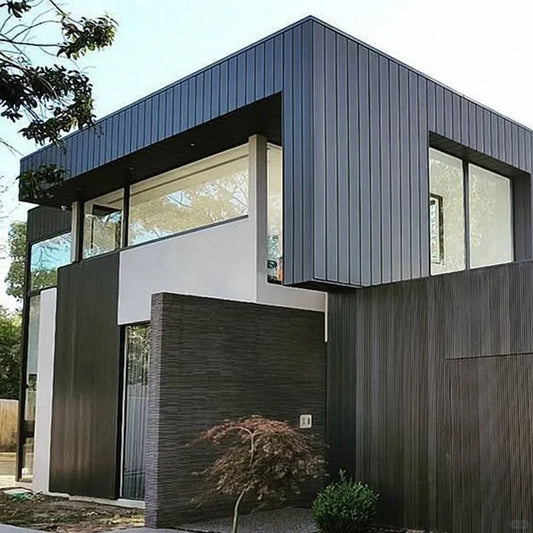 Black Rothnow wall panel RNWPC02-WPC flat wall cladding, showcasing a sleek, customizable design for modern interior decor.
