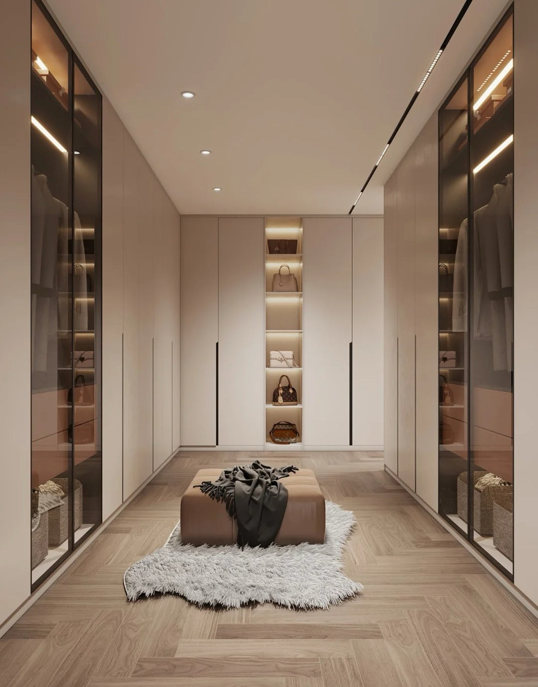 Black Rothnow Wardrobe-RNW12-WIC with custom size, featuring a sturdy protective护栏 for wardrobe safety and organization.