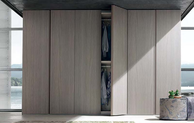 Black Rothnow Wardrobe RNWC01 swing door closet with customizable size, featuring a sleek and modern design for stylish storage.