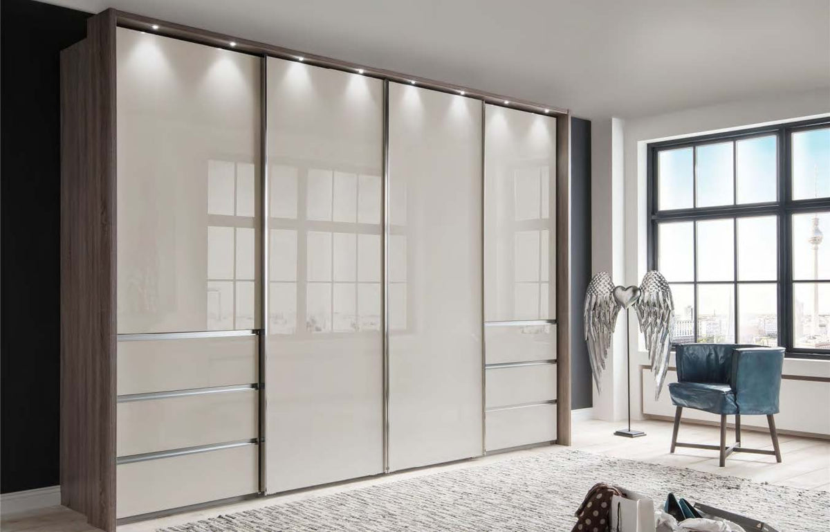Black Rothnow wardrobe sliding door closet with customizable size, featuring sleek, modern design and smooth sliding mechanism.