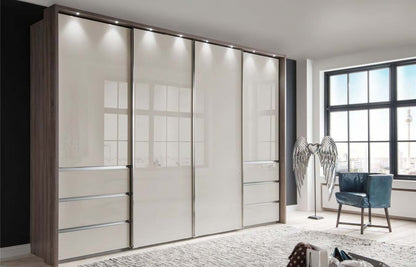 Black Rothnow wardrobe sliding door closet with customizable size, featuring sleek, modern design and smooth sliding mechanism.