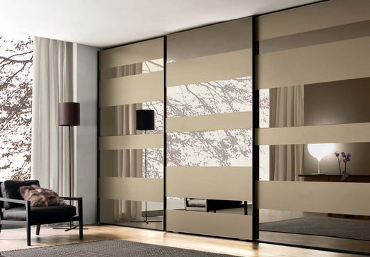 Black Rothnow Wardrobe RNWC04 sliding door closet with customized size, featuring sleek design and sturdy护栏 for bedroom storage.