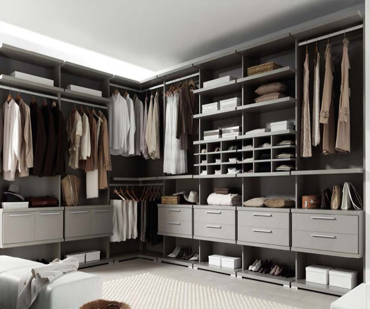 Black Rothnow Wardrobe-RNWC07 wall-mounted closet with custom size and护栏 for organized storage.