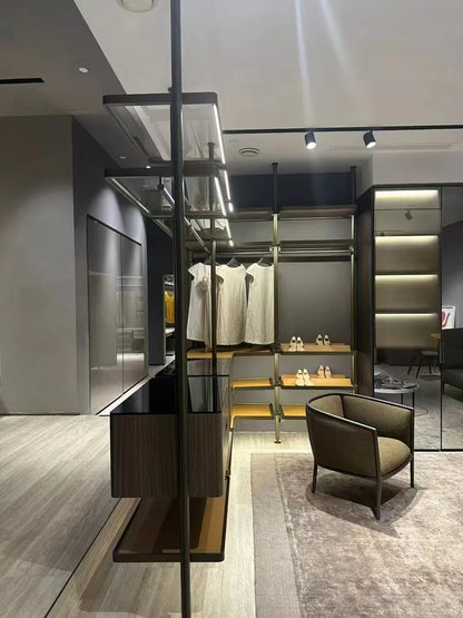 Black Rothnow Wardrobe RNWC08 wall-mounted closet with customized size and secure护栏, ideal for organized storage space.