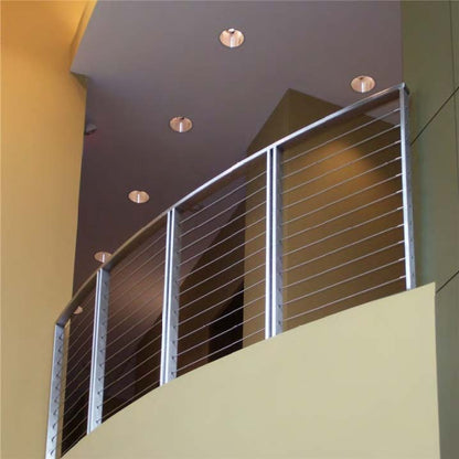 Black Rothnow wire cable railing for balcony, customizable size, durable steel railing with sleek, modern design.