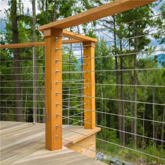 Black Rothnow wire cable railing for balcony, customizable size, durable steel railing with sleek design.