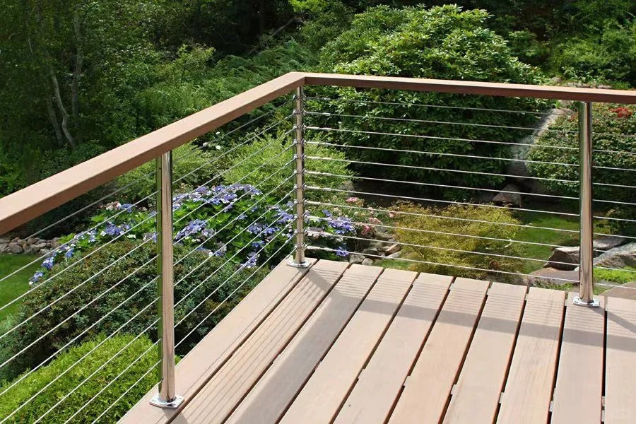 Rothnow® wire cable staircase railing in black, custom size, with sleek cable design for modern staircase safety and decor