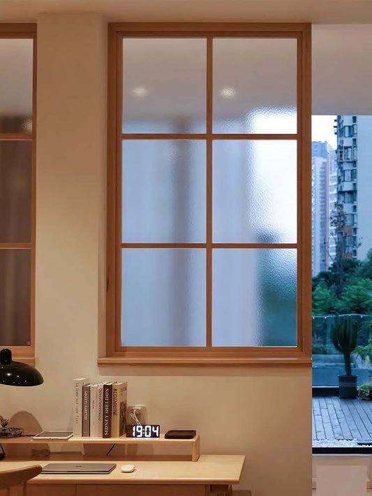 Rothnow Wooden Fixed Window in black, custom-sized, with clear glass and wooden frame, ideal for natural light and aesthetic appeal.