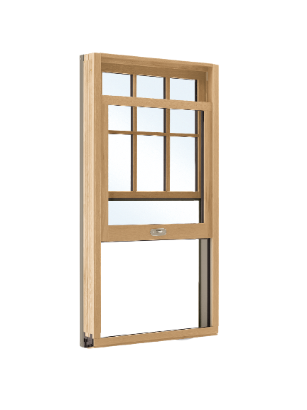 Rothnow wooden window RNWW01 with black finish, single and double hung design, featuring clear glass and traditional window frame
