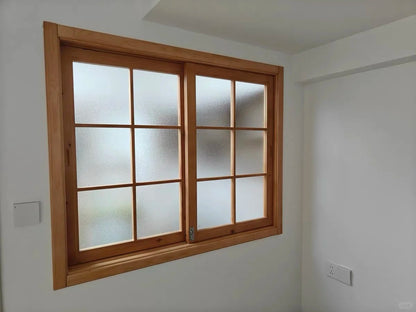 Rothnow Wooden Sliding Window RNWW01 with black finish, custom size, showcasing a modern interior with natural light.